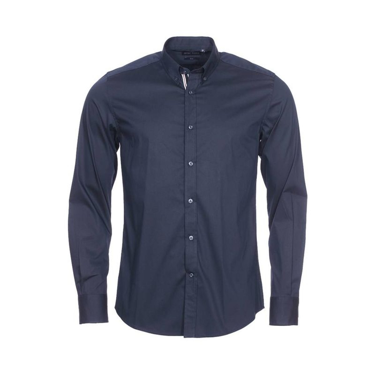Chemise cintrée en coton mélangé stretch à col américain