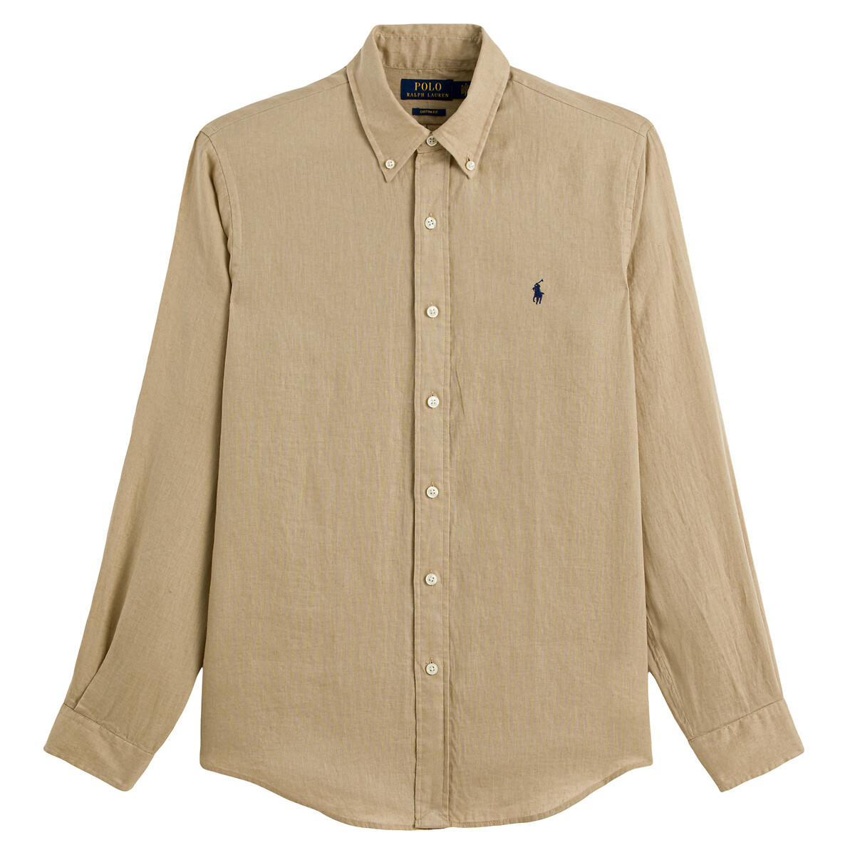

Рубашка POLO RALPH LAUREN, Бежевый, Прямая custom fit из льна M бежевый