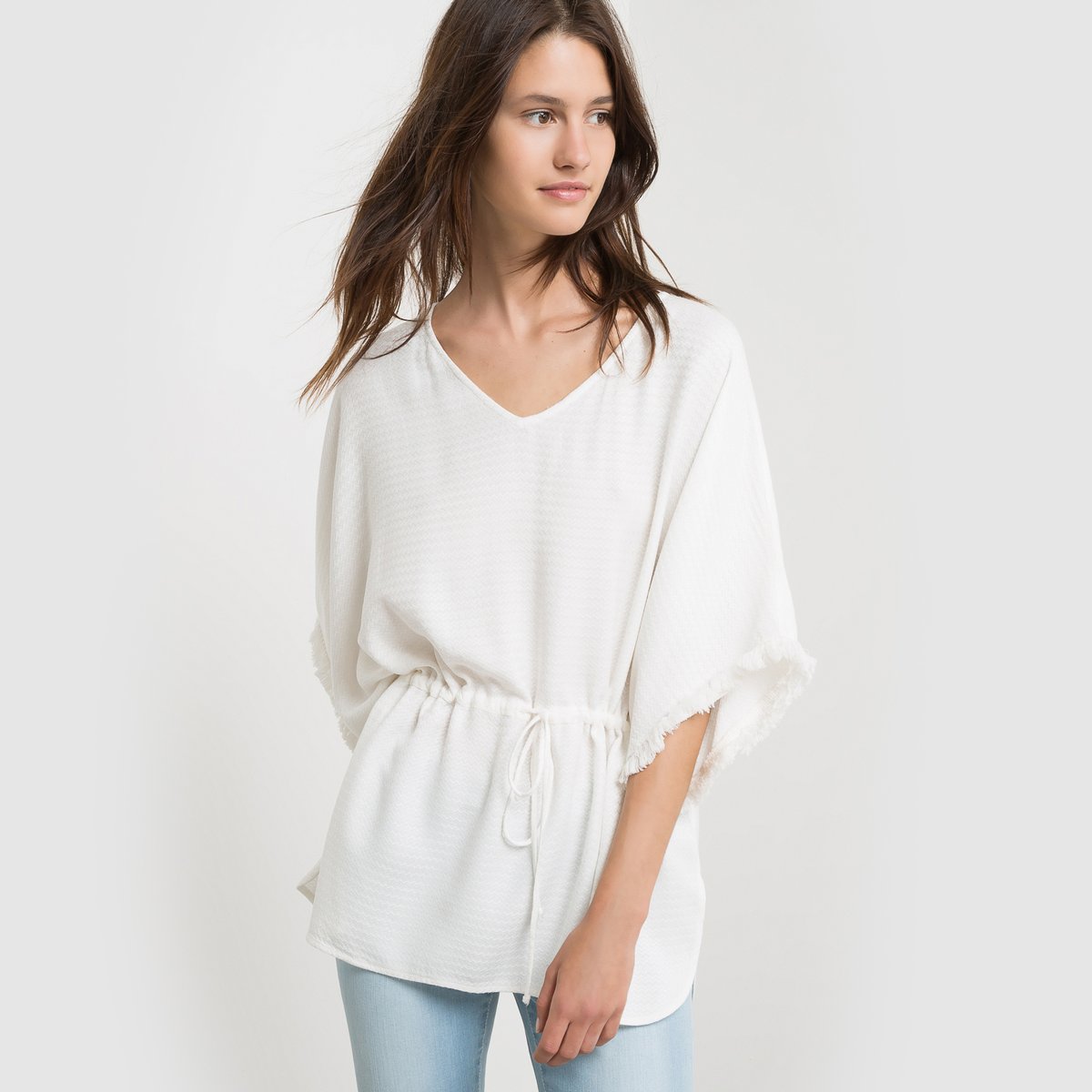 

Блузка с бахромой, на завязках, VIMODI KAFTAN от VILA