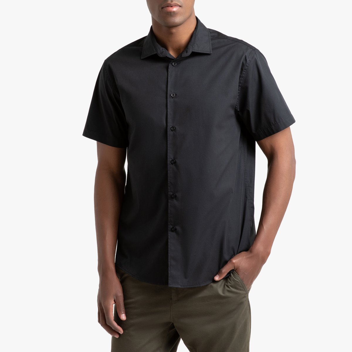 

Рубашка La Redoute, Черный, Прямого покроя с короткими рукавами Christophe 47/48 черный