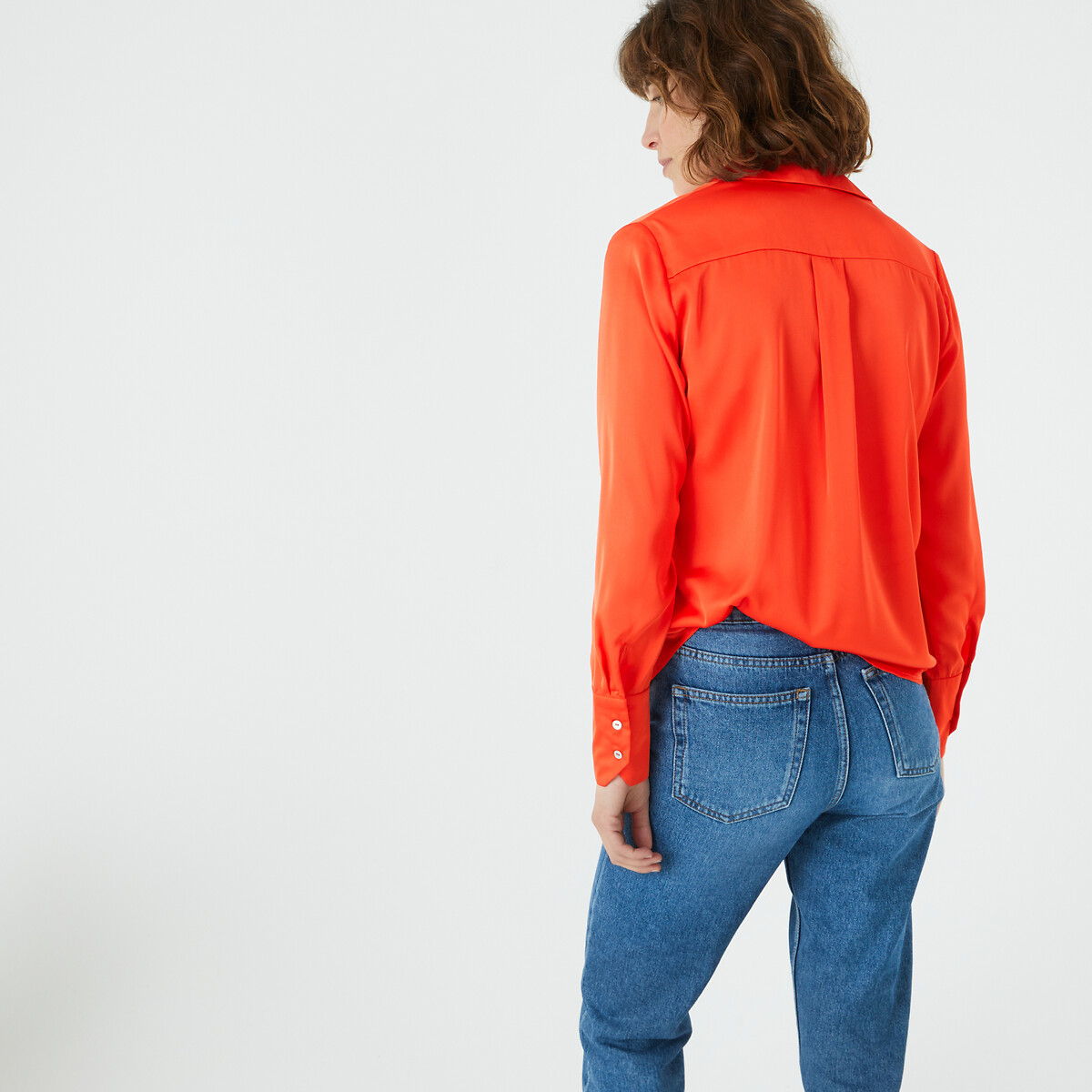 Рубашка с длинными рукавами  34 (FR) - 40 (RUS) оранжевый LaRedoute, размер 34 (FR) - 40 (RUS) Рубашка с длинными рукавами  34 (FR) - 40 (RUS) оранжевый - фото 4