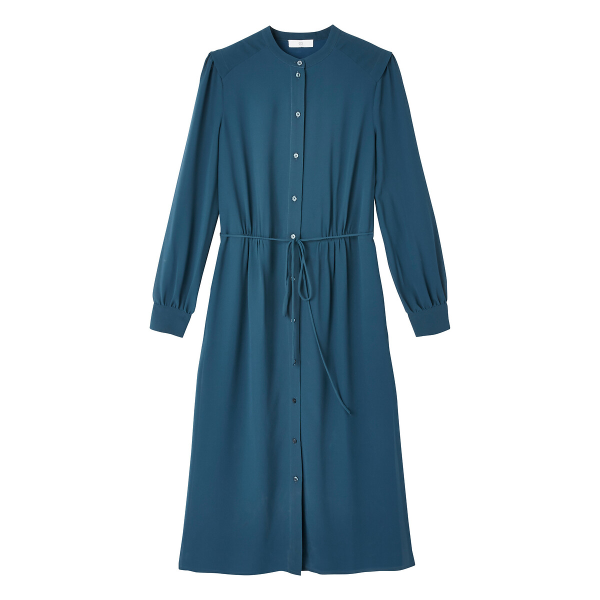 Платье-рубашка La Redoute С круглым вырезом длинные рукава 52 (FR) - 58 (RUS) синий, размер 52 (FR) - 58 (RUS) С круглым вырезом длинные рукава 52 (FR) - 58 (RUS) синий - фото 5