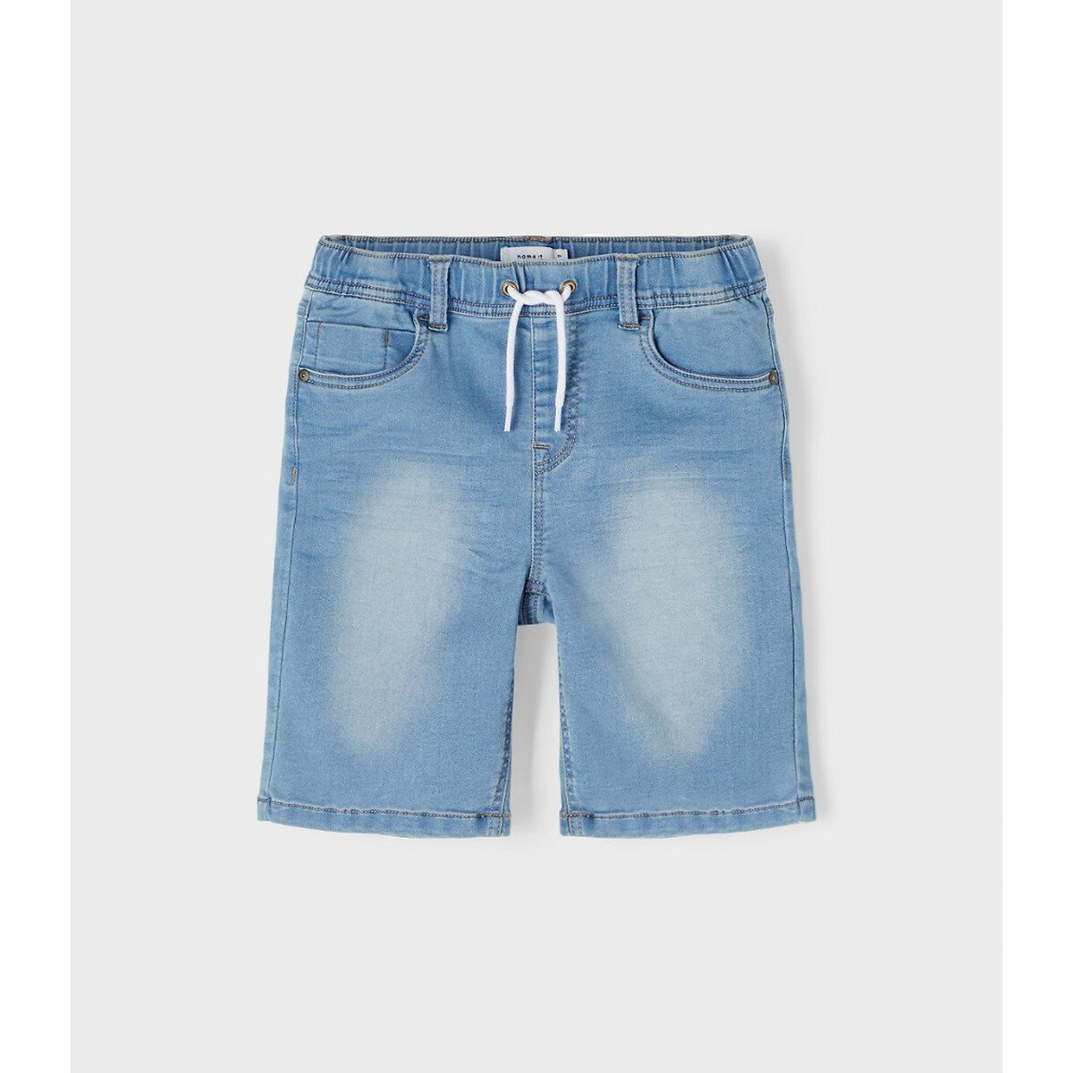 Шорты из джинсовой ткани в стиле джоггеров  10 синий LaRedoute, размер 10 - фото 3