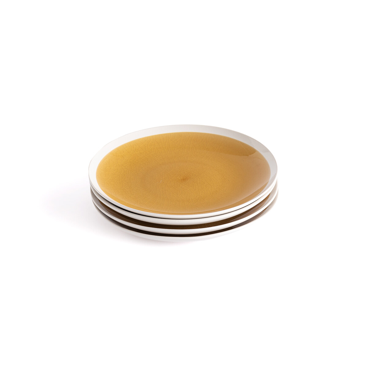 Комплект из четырех тарелок десертных из керамики Liseria единый размер желтый комплект из четырех тарелок десертных из глазурованной матовой керамики titus единый размер каштановый