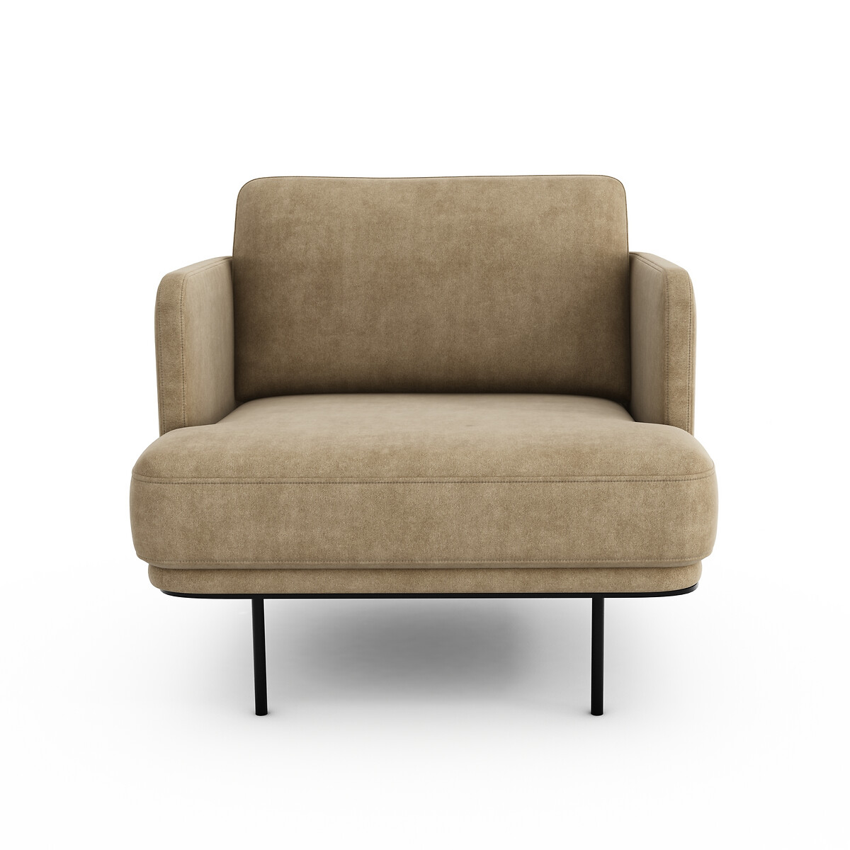 Fauteuil velours stonewashed, Antoine