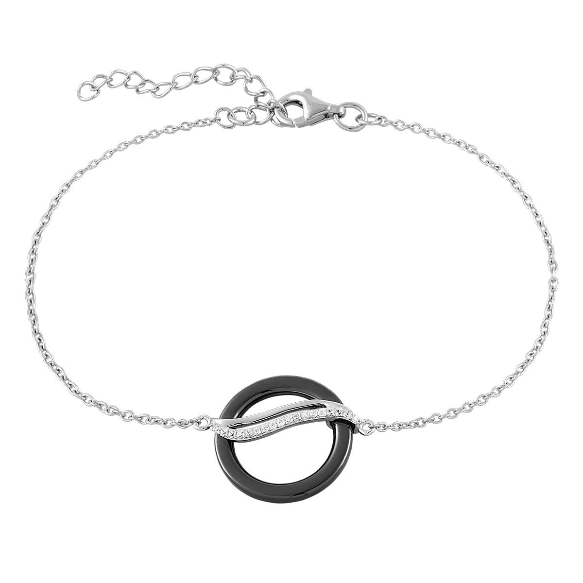 Bracelet en Céramique Noire et Oxyde