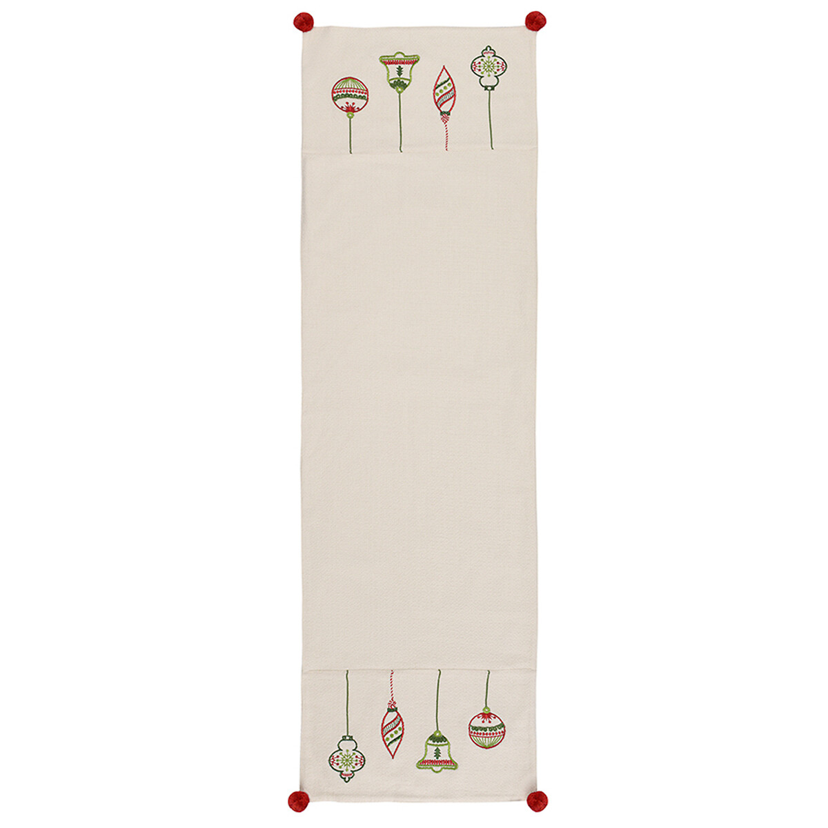 Дорожка с вышивкой Christmas decorations из коллекции New Year Essential 45х150 см  единый размер белый LaRedoute - фото 2
