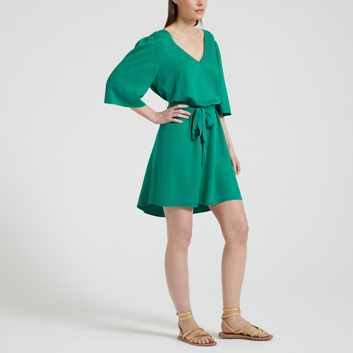 Платье прямое спинка из кружева  46 зеленый LaRedoute, размер 46 - фото 2