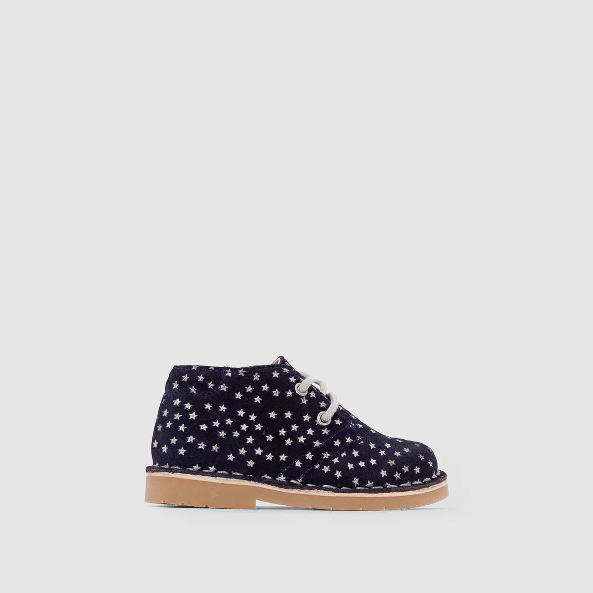 Bottines croûte de cuir, imprimé étoiles