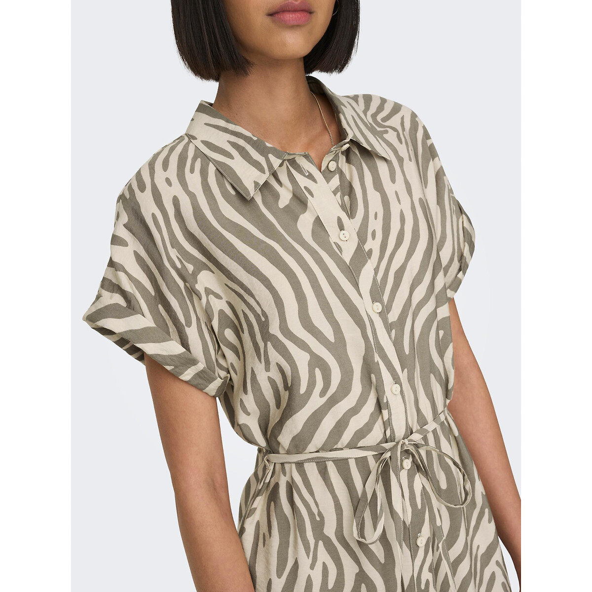 Платье-рубашка С принтом зебра XS бежевый LaRedoute, размер XS - фото 4