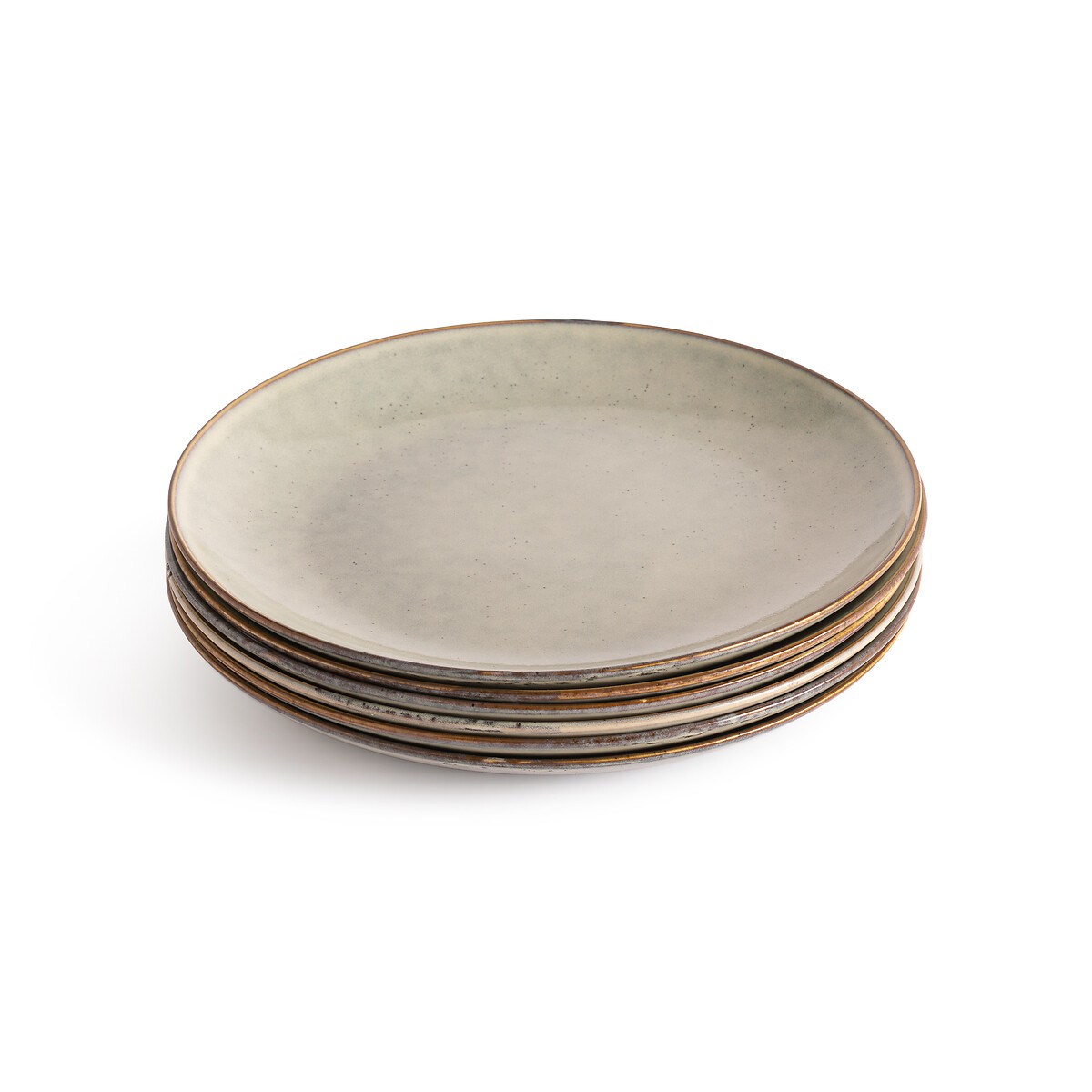 Комплект из шести плоских тарелок Из керамики Omora единый размер бежевый