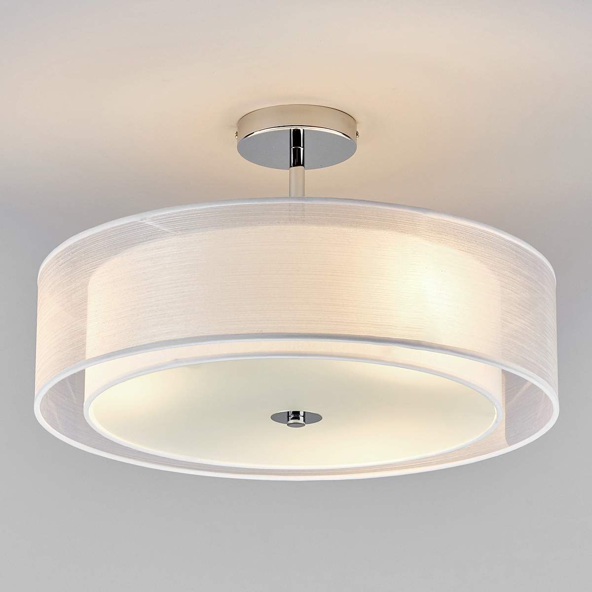 LED Plafonnier en Textile / Tissu Soie "Pikka" pour Salon & Salle à manger