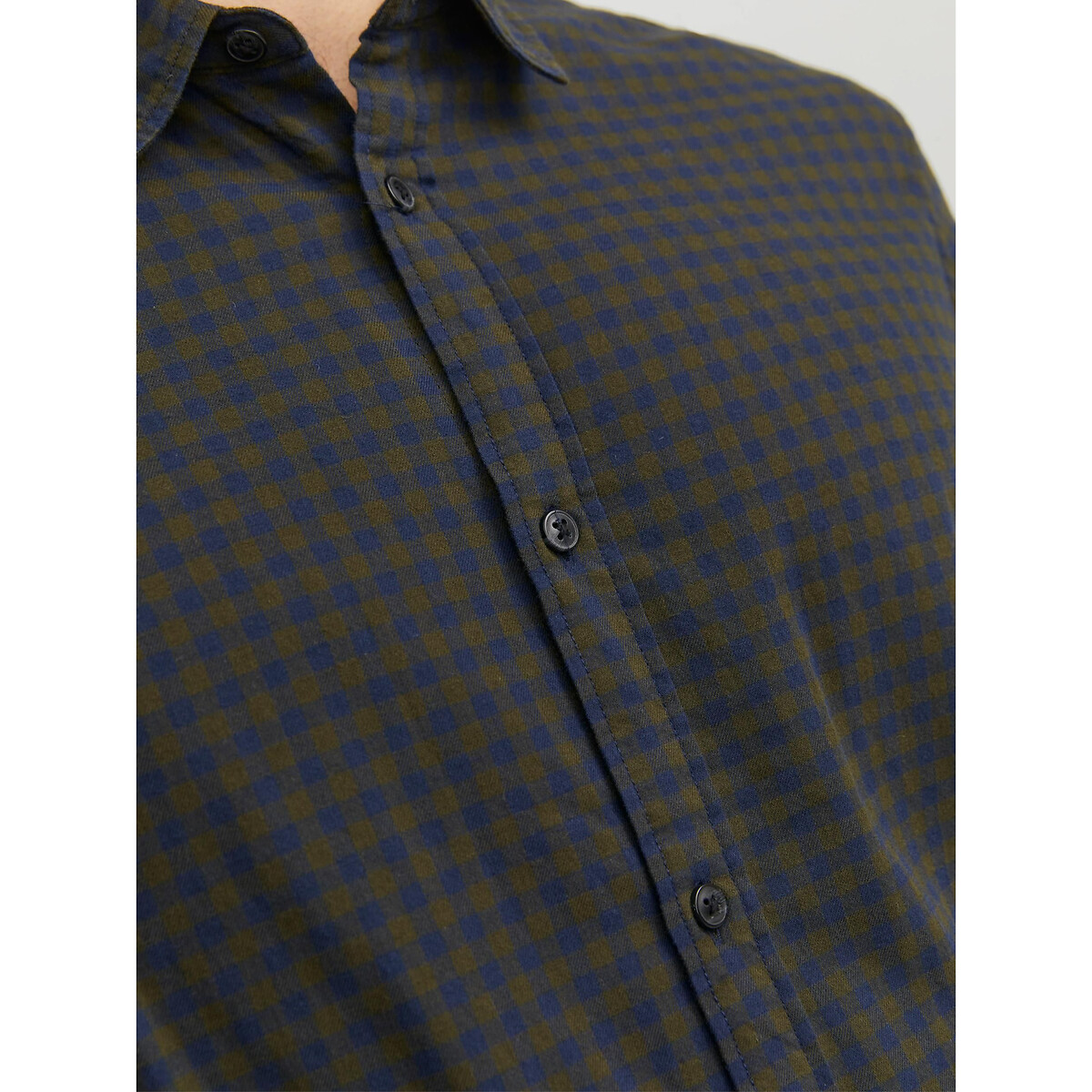 Рубашка Слим в клетку Gingham Twill XL синий LaRedoute, размер XL - фото 2