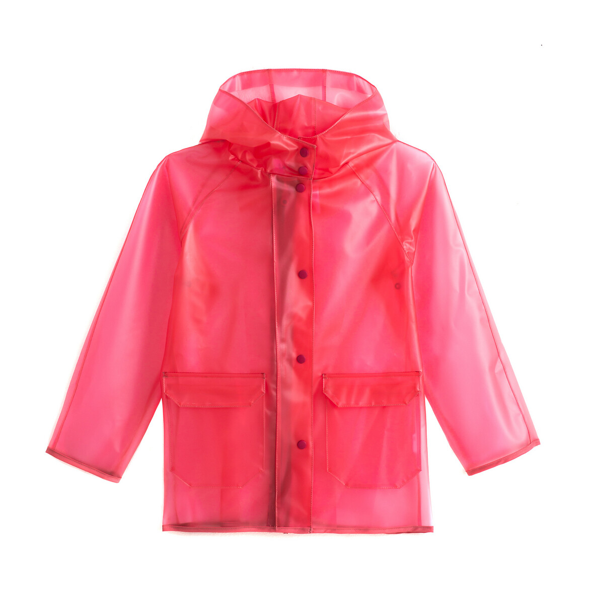 Плащ La Redoute Прозрачный с капюшоном  10 лет - 138 см розовый, размер 10