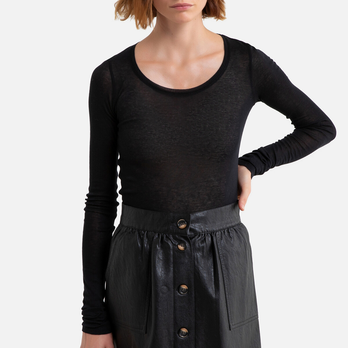Camisola com gola redonda e mangas compridas, MASSACHUSETTS