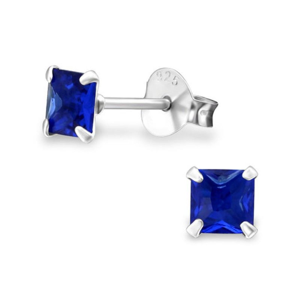 Boucles d'oreilles Carré 4 mm Type Argent 925