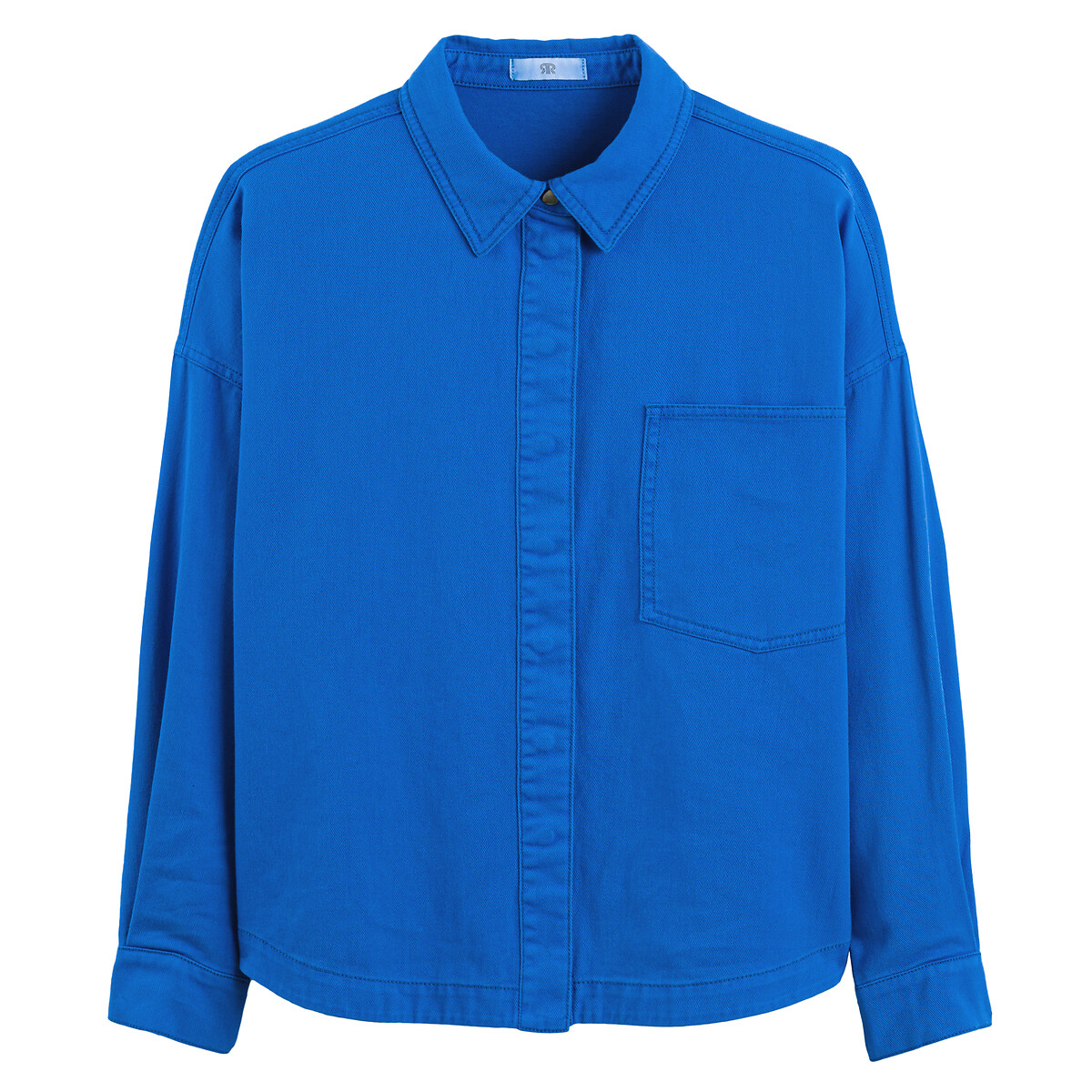 Рубашка Свободного покроя с длинными рукавами 34 (FR) - 40 (RUS) синий LaRedoute, размер 34 (FR) - 40 (RUS) Рубашка Свободного покроя с длинными рукавами 34 (FR) - 40 (RUS) синий - фото 5