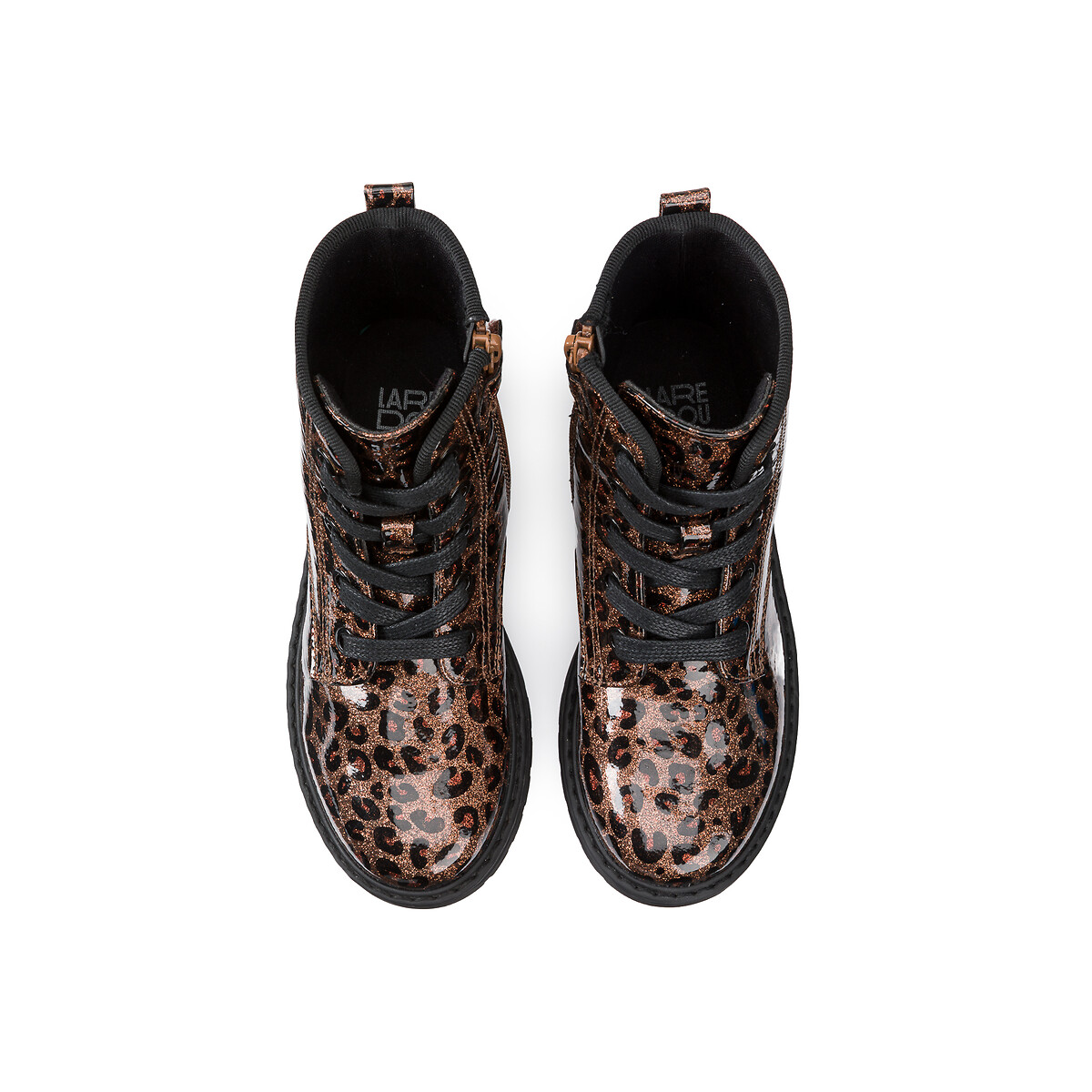 Ботинки На молнии и шнуровке леопардовый принт 33 каштановый LaRedoute, размер 33 - фото 3