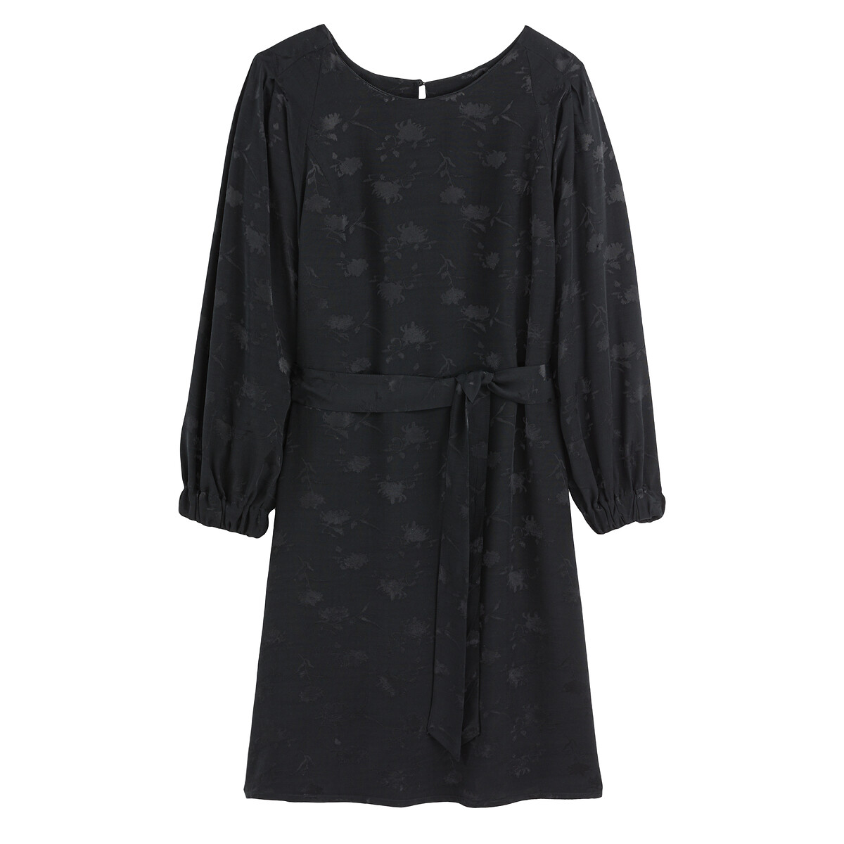 Платье Прямое с круглым вырезом и ремешком 58 черный LaRedoute, размер 58 - фото 5