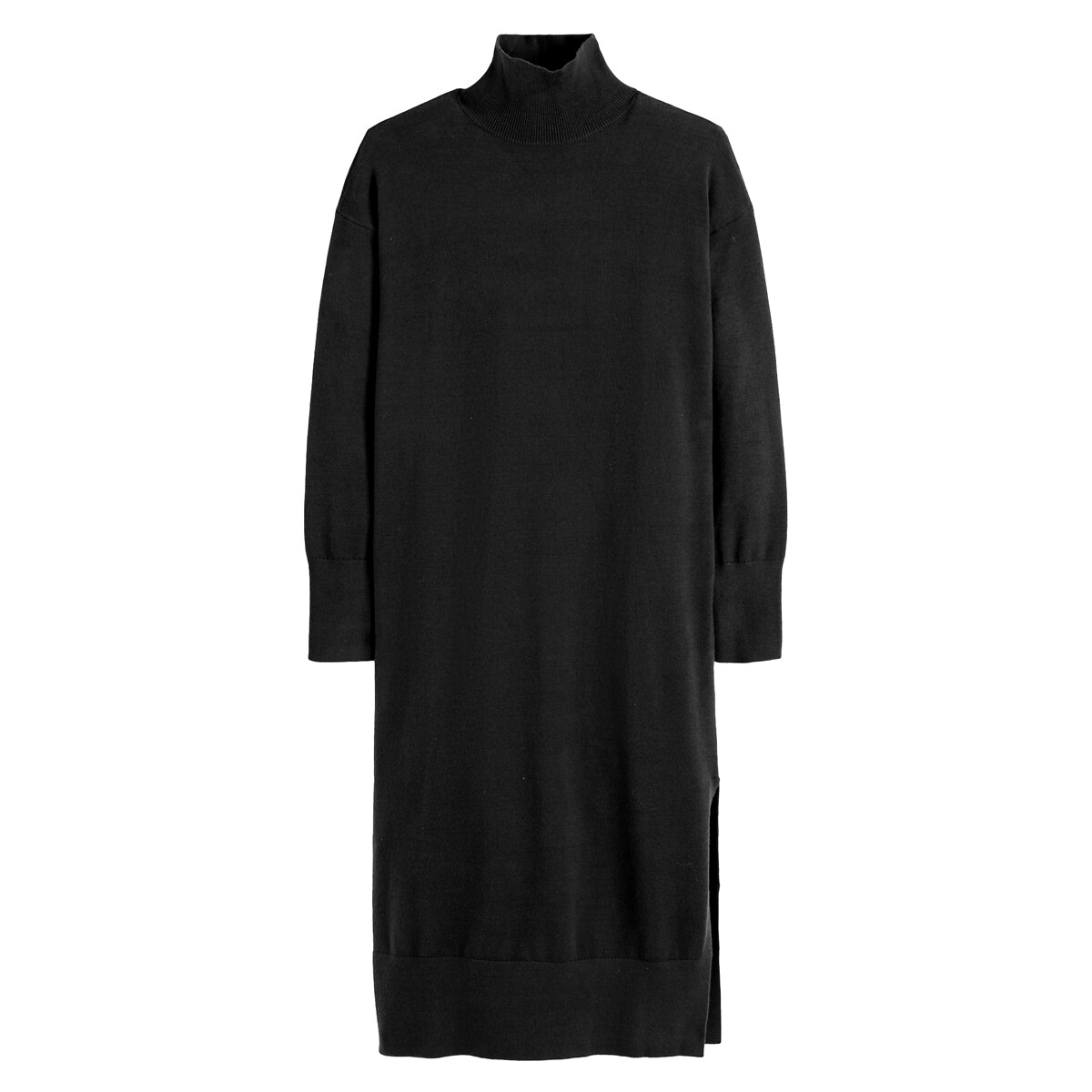 Платье-пуловер воротник с отворотом длинные рукава  XL черный LaRedoute, размер XL - фото 5