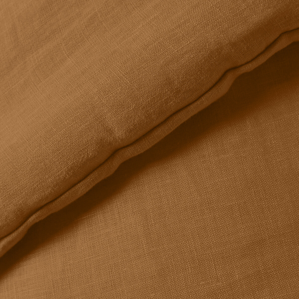 Одеяло LA REDOUTE INTERIEURS Из 100 осветленного льна Abella 150 x 150 см каштановый, размер 150 x 150 см - фото 2