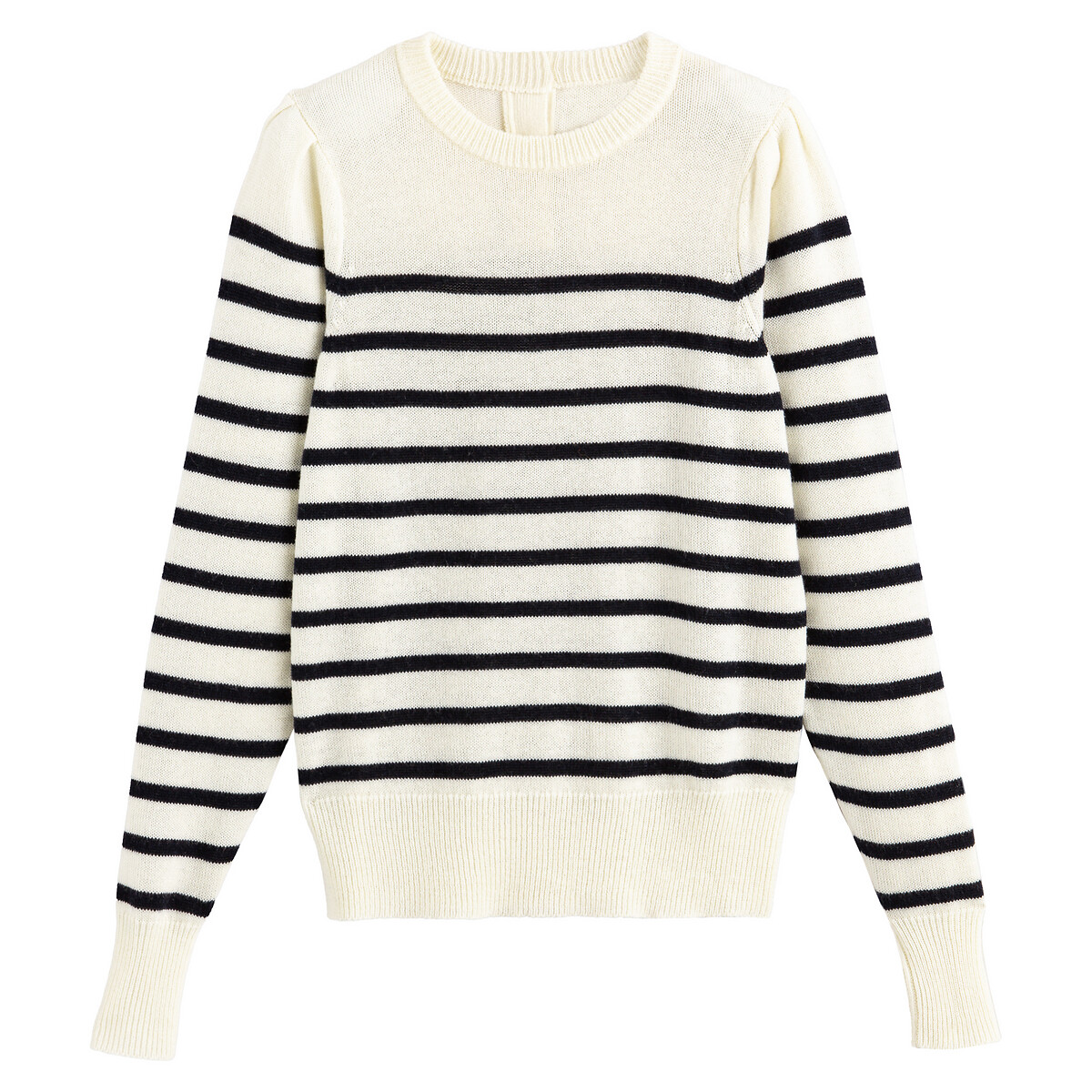 Пуловер LaRedoute С полоску в морском стиле из полушерстяной ткани M белый, размер M - фото 5