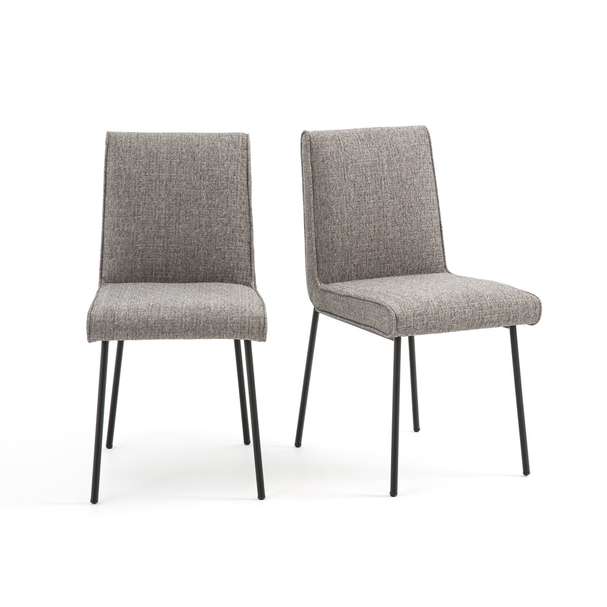Комплект из  стульев мягких La Redoute Из ткани Rafa единый размер серый - фото 1