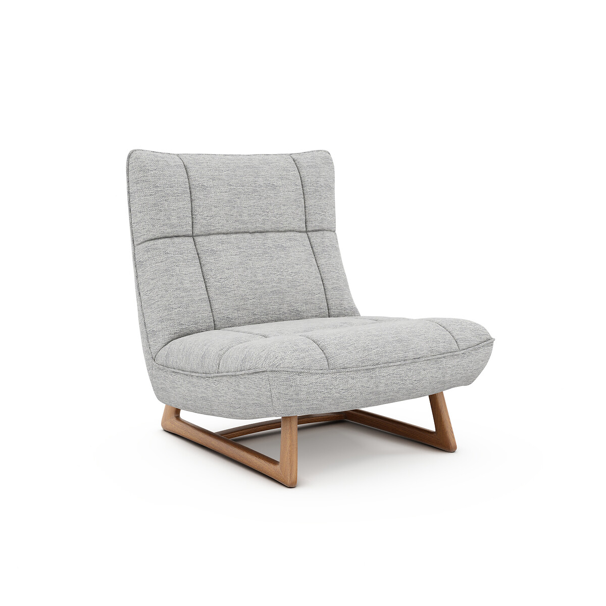 Кресло из дуба и меланжевой ткани Lafar единый размер серый