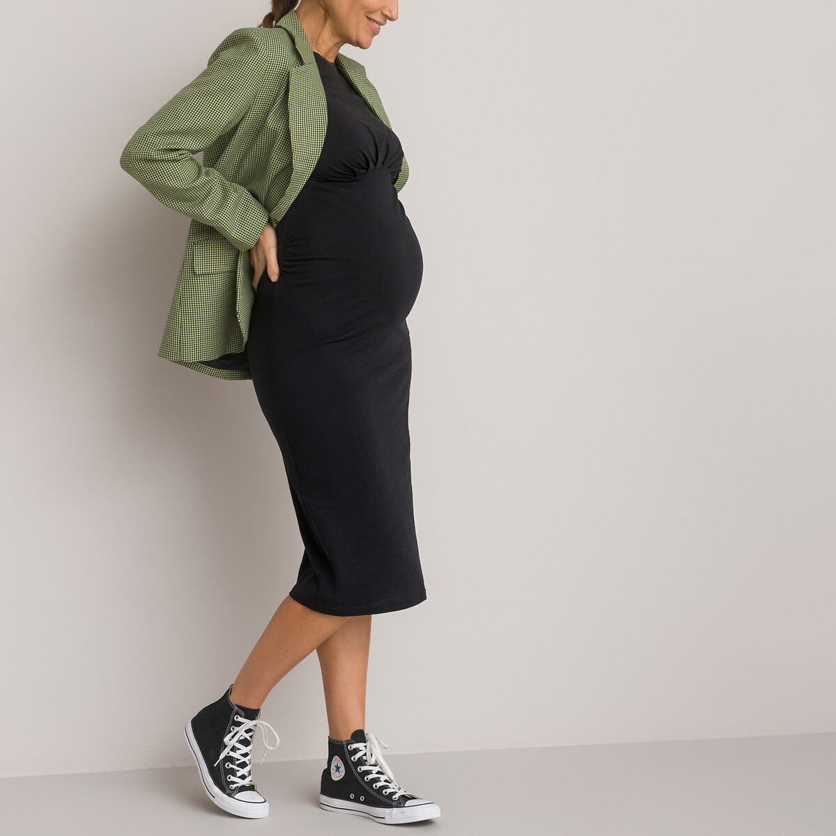 Платье LA REDOUTE COLLECTIONS Для периода беременности прямое короткие рукава M черный, размер M - фото 2