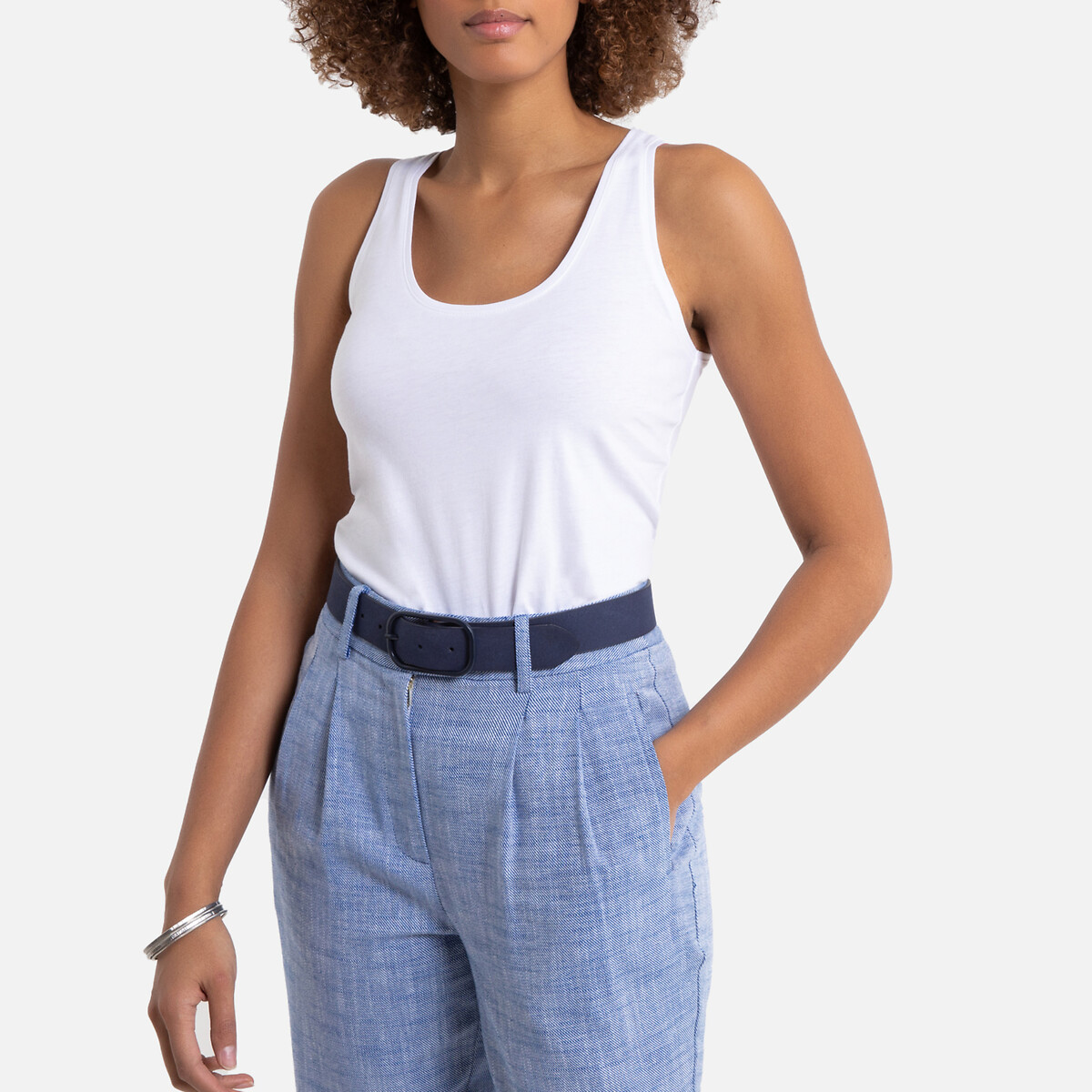 

Топ La Redoute, Белый, С борцовской спинкой из биохлопка S белый
