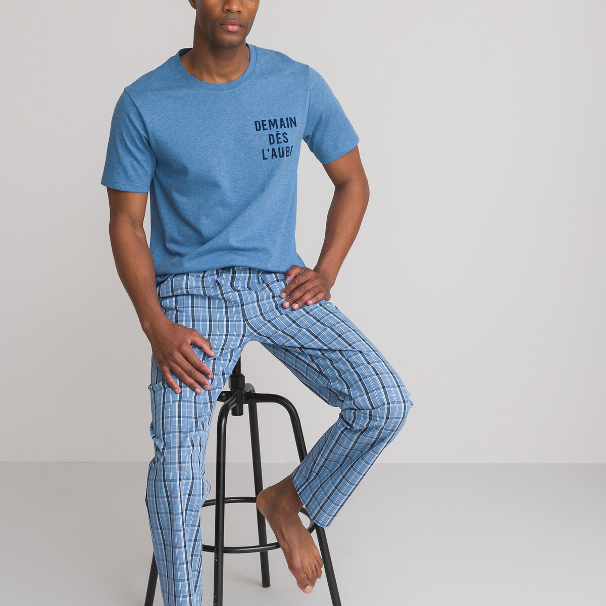 Пижама LA REDOUTE COLLECTIONS С короткими рукавами S синий, размер S - фото 1