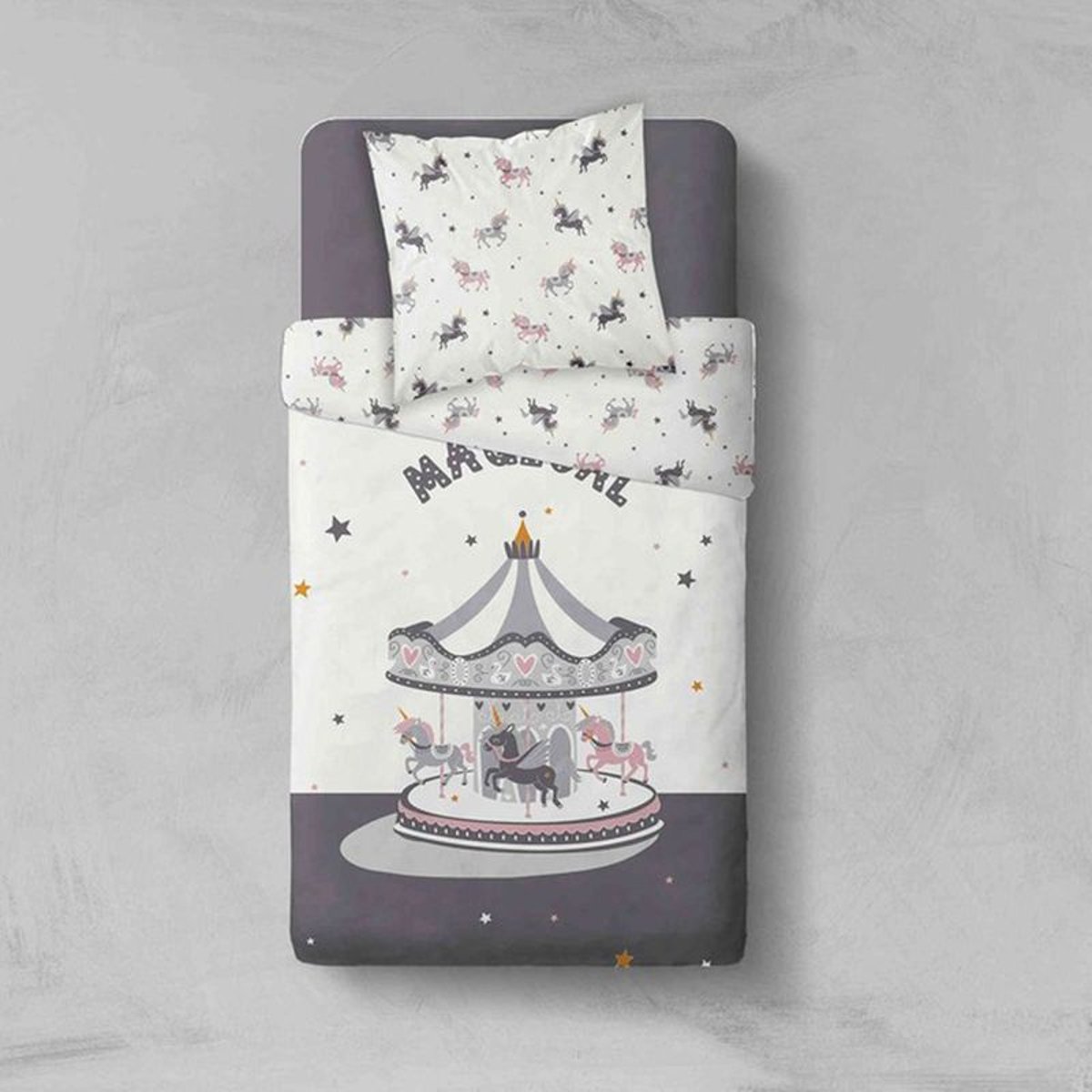 Parure De Couette 100% Coton 57 Fils 140x200 Carrousel