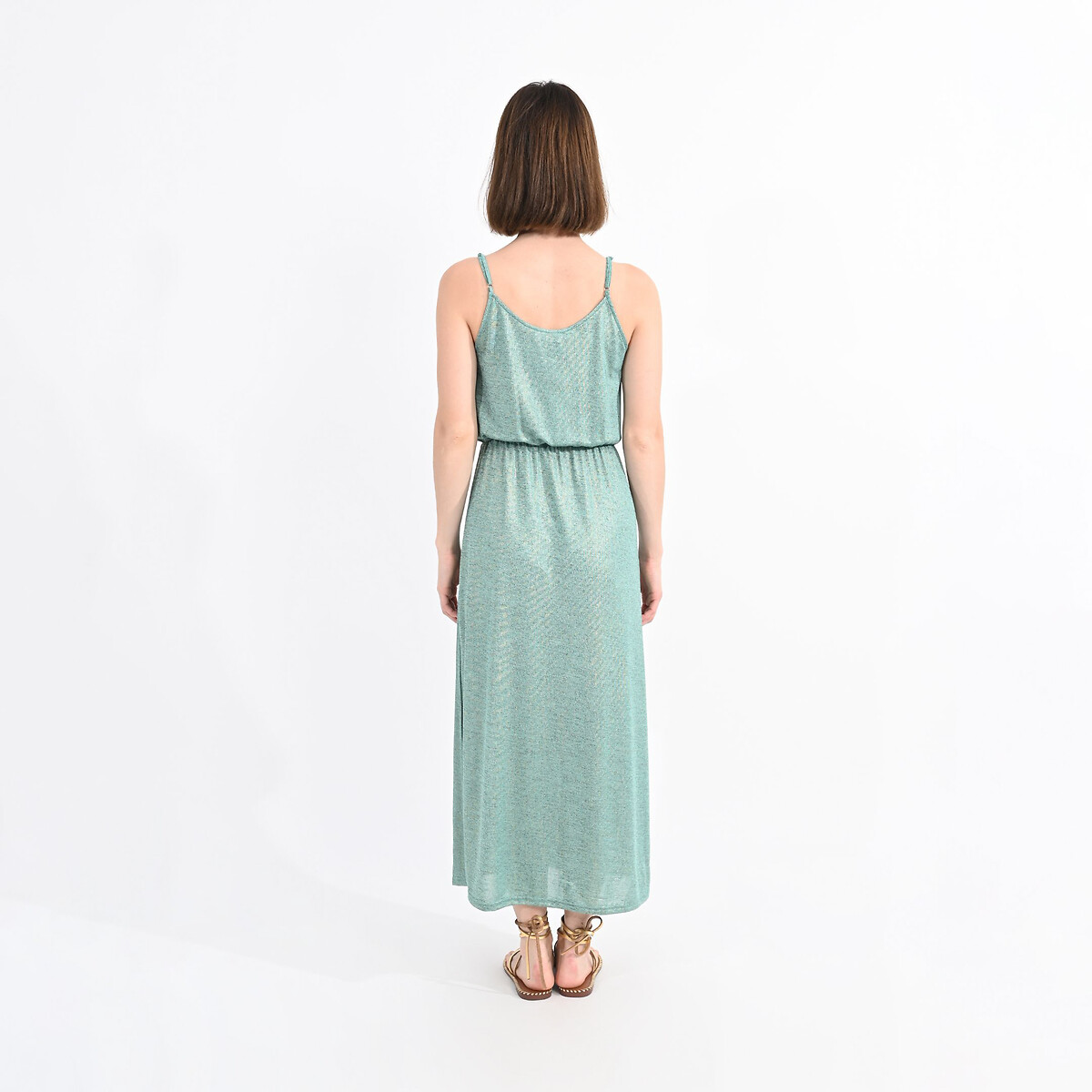 Платье длинное с тонкими бретелями  L зеленый LaRedoute, размер L - фото 4