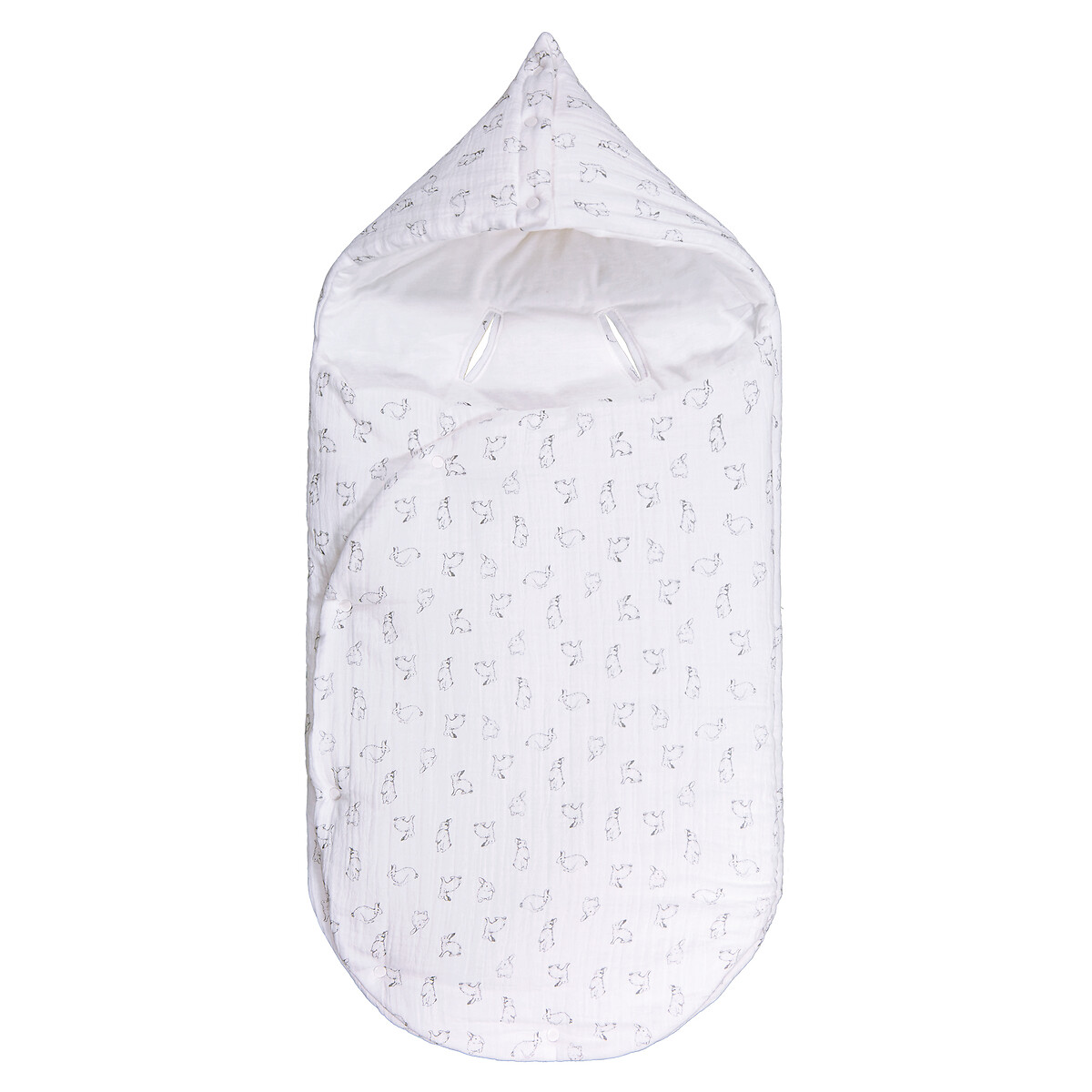 Конверт Для новорожденного с капюшоном из газовой хлопчатобумажной ткани с принтом единый размер другие