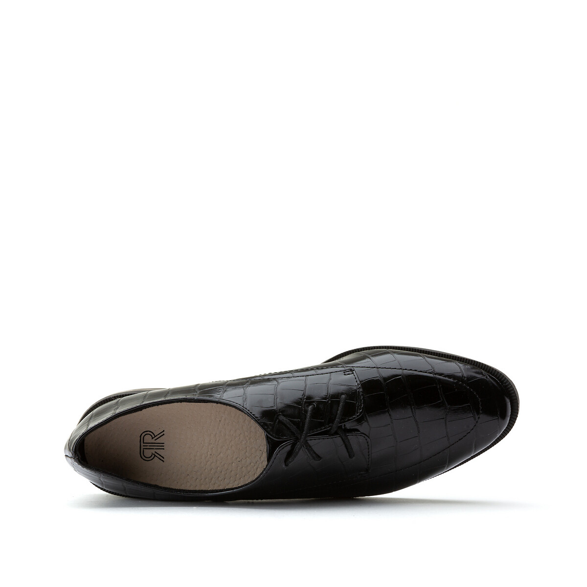 Ботинки-дерби La Redoute С эффектом крокодиловой кожи 36 черный, размер 36 - фото 4