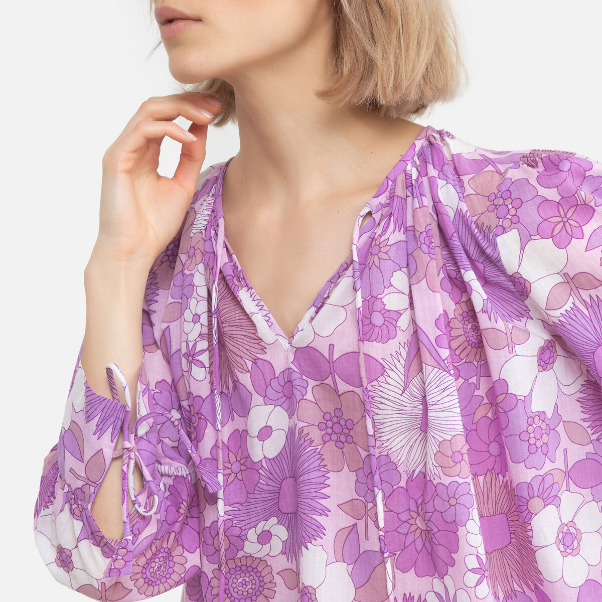 

Блузка LaRedoute, Фиолетовый, С принтом длинные рукава PAULA BLOUSE 38 (FR) - 44 (RUS) фиолетовый