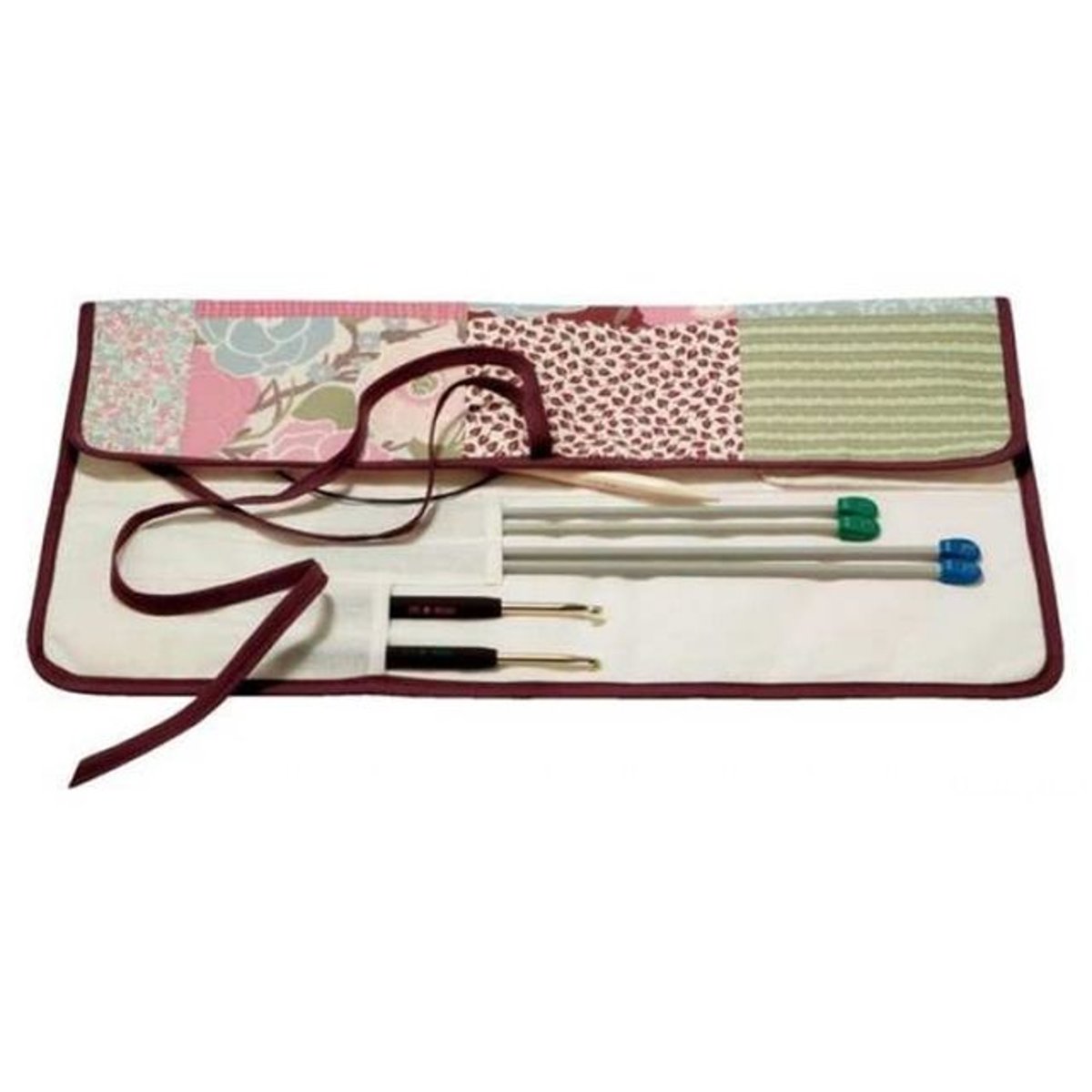 ETUI SOUPLE AIGUILLE TRICOT PATCH ROSE/BLEU/VERT PRYM ART. 612221