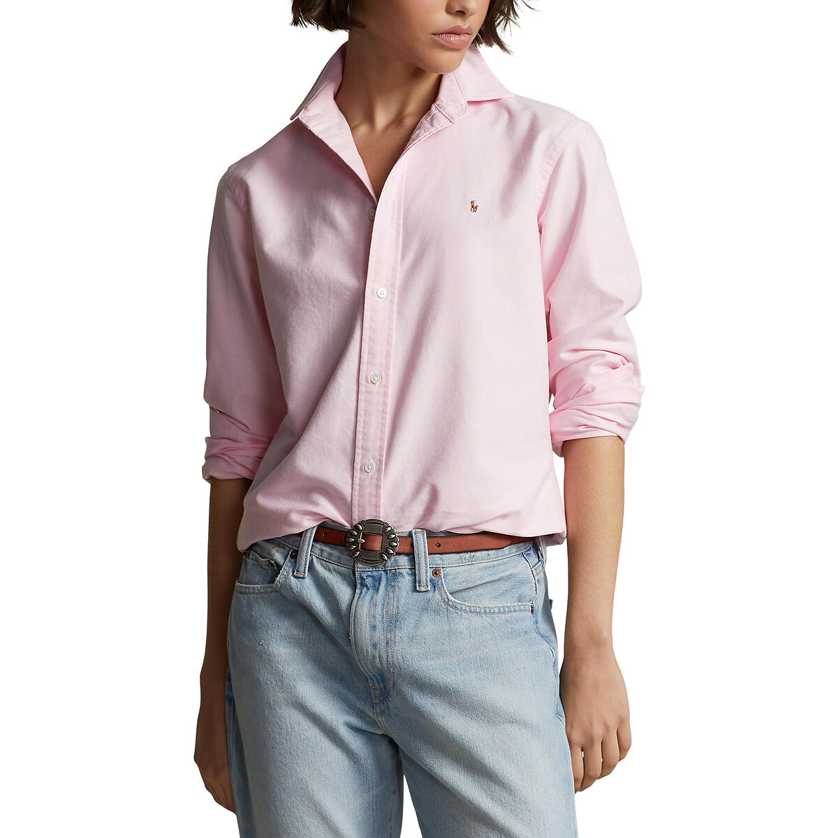 Рубашка Из ткани оксфорд классическая длинные рукава 38 (FR) - 44 (RUS) розовый