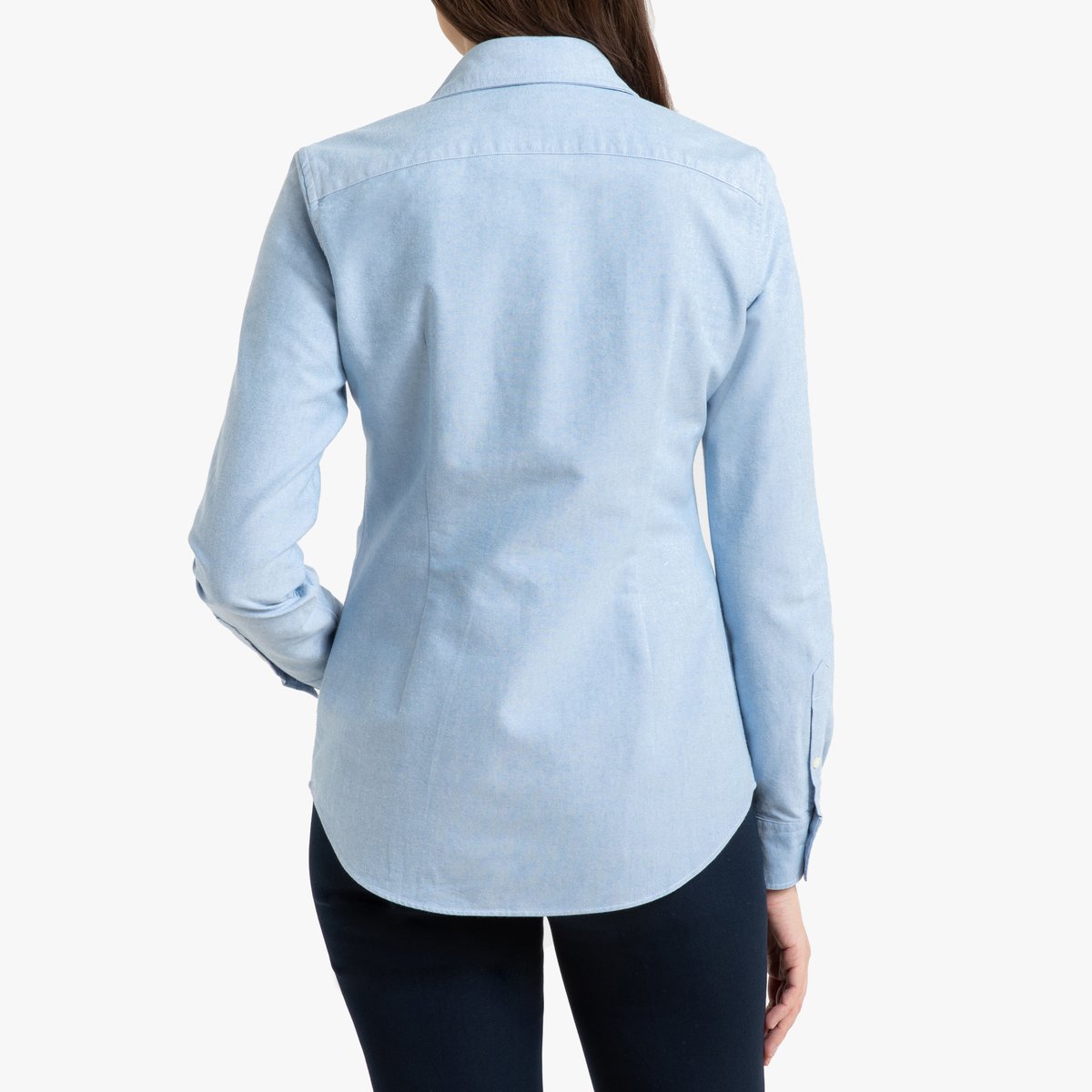 Рубашка LaRedoute Из ткани Oxford с длинными рукавами S синий, размер S - фото 3
