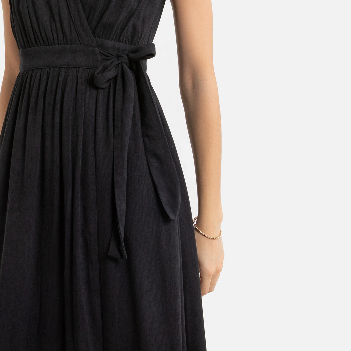 Платье-миди LaRedoute Без рукавов V-образный вырез 2(M) черный, размер 2(M) Без рукавов V-образный вырез 2(M) черный - фото 3