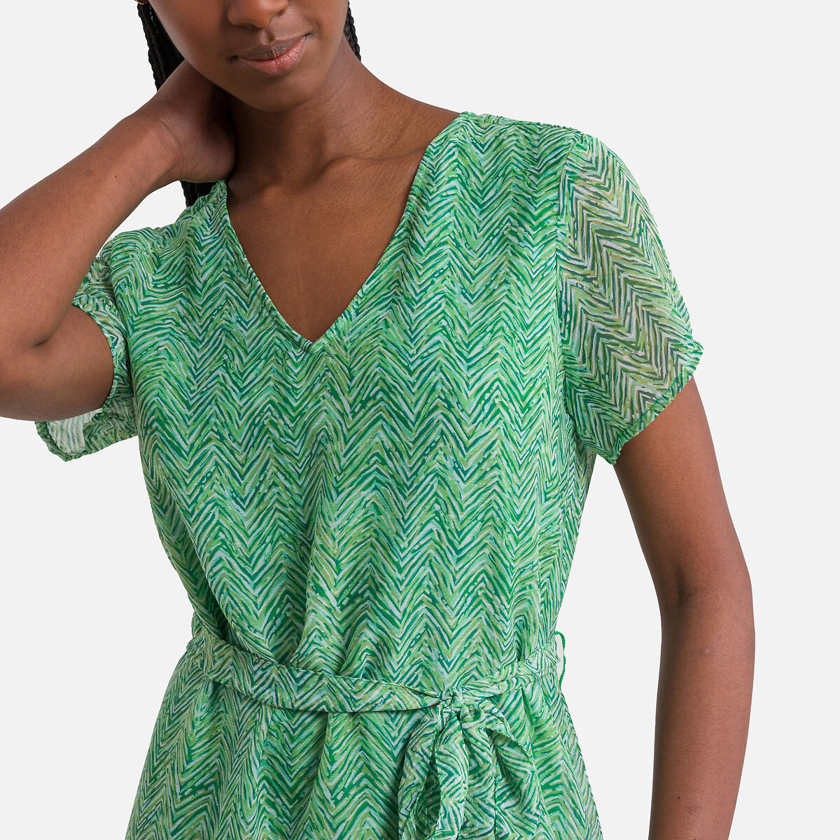 Платье Короткое с принтом XL зеленый LaRedoute, размер XL - фото 3
