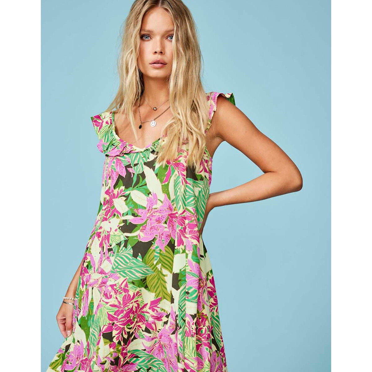 Платье Миди с тропическим принтом L разноцветный LaRedoute, размер L - фото 3