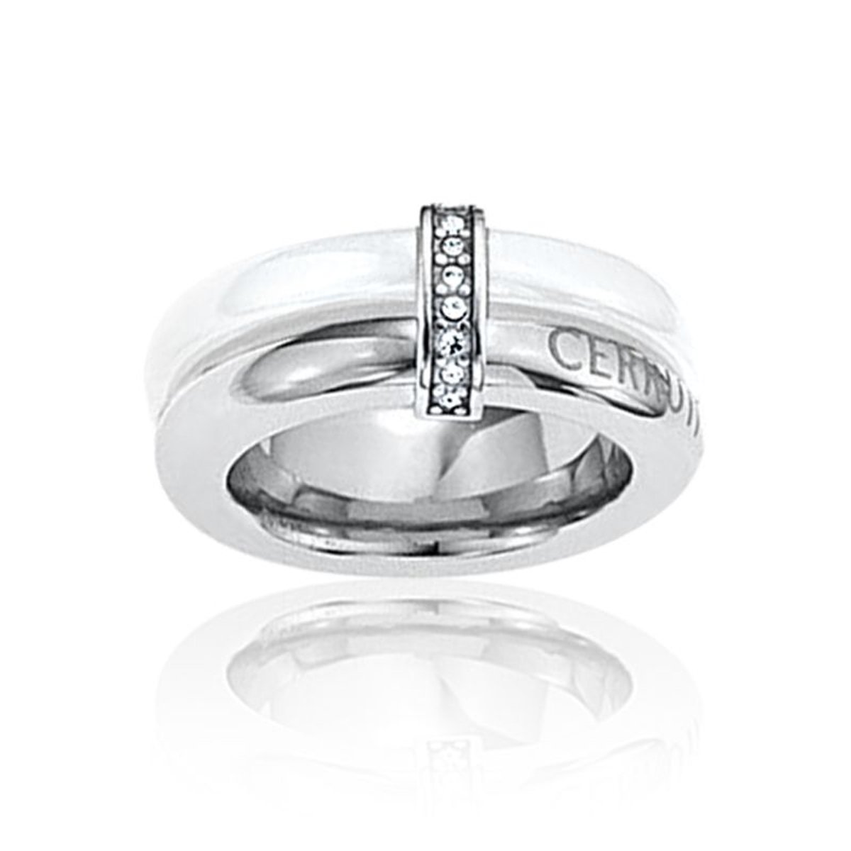 Bague en Céramique Blanche et Oxyde Blanc