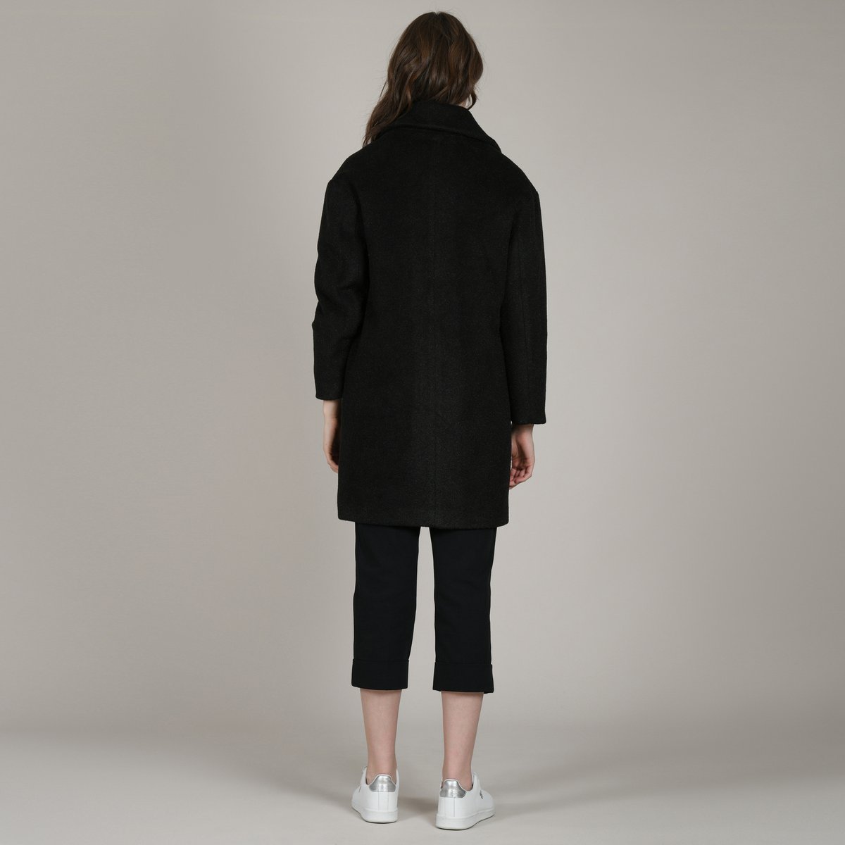 Пальто La Redoute Средней длины с пиджачным воротником M черный, размер M - фото 3