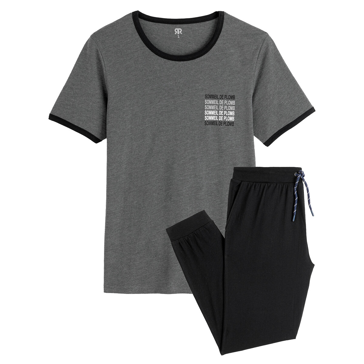 Пижама LaRedoute С короткими рукавами из биохлопка XXL черный, размер XXL - фото 5