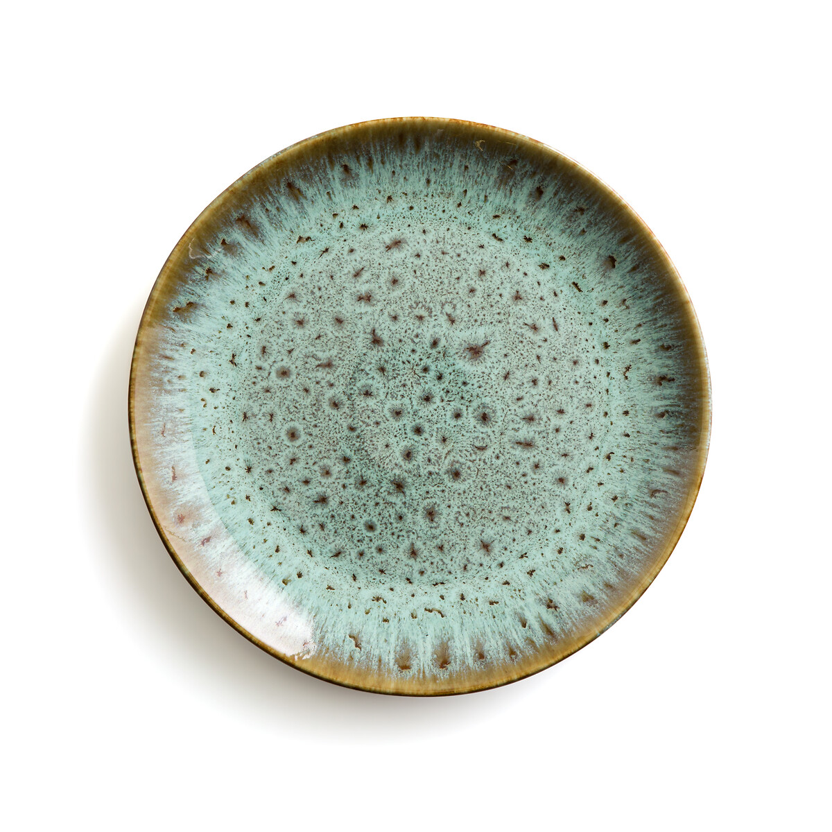 Комплект из четырех тарелок из Глазурованной керамики Fara единый размер зеленый