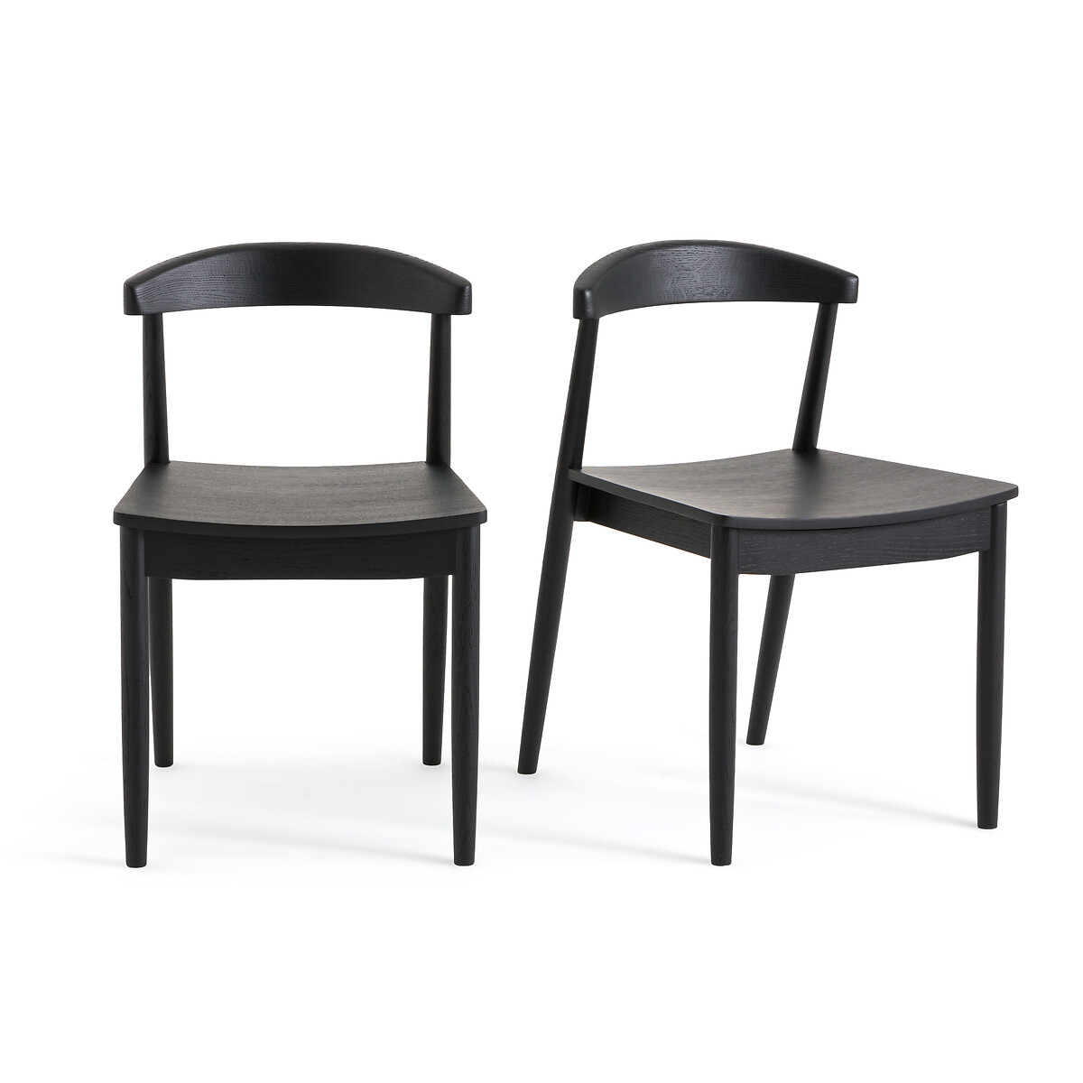 Комплект из двух стульев из дуба с черным покрытием Galb единый размер черный комплект из двух стульев складных peseta единый размер черный