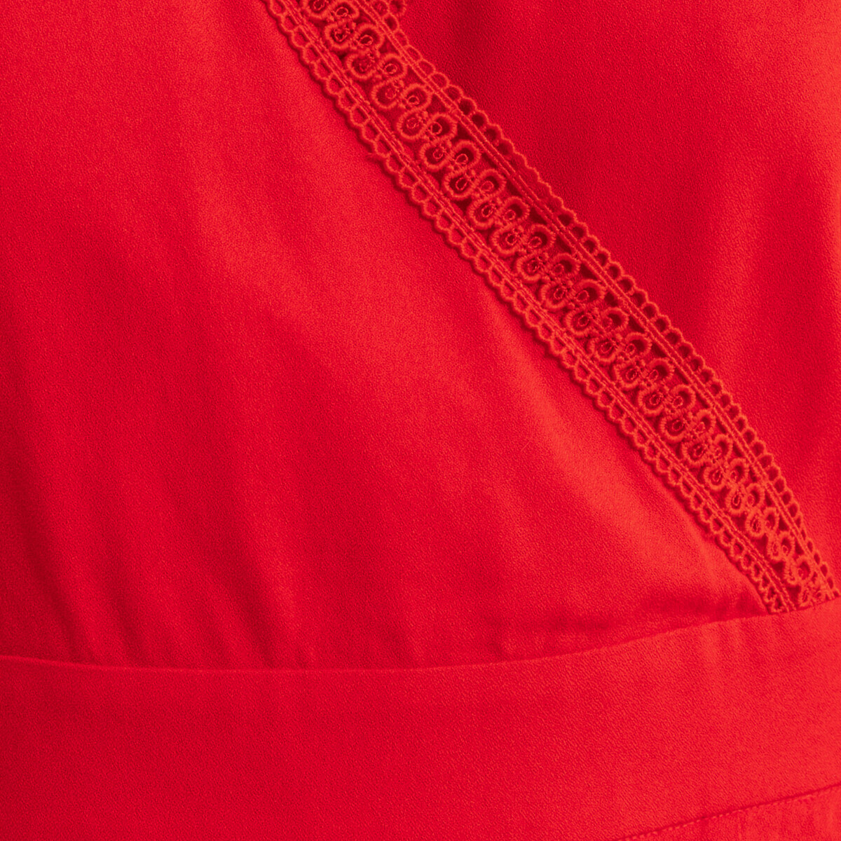 Платье La Redoute Короткое с V-образным декольте длинные рукава 3(L) красный, размер 3(L) Короткое с V-образным декольте длинные рукава 3(L) красный - фото 4