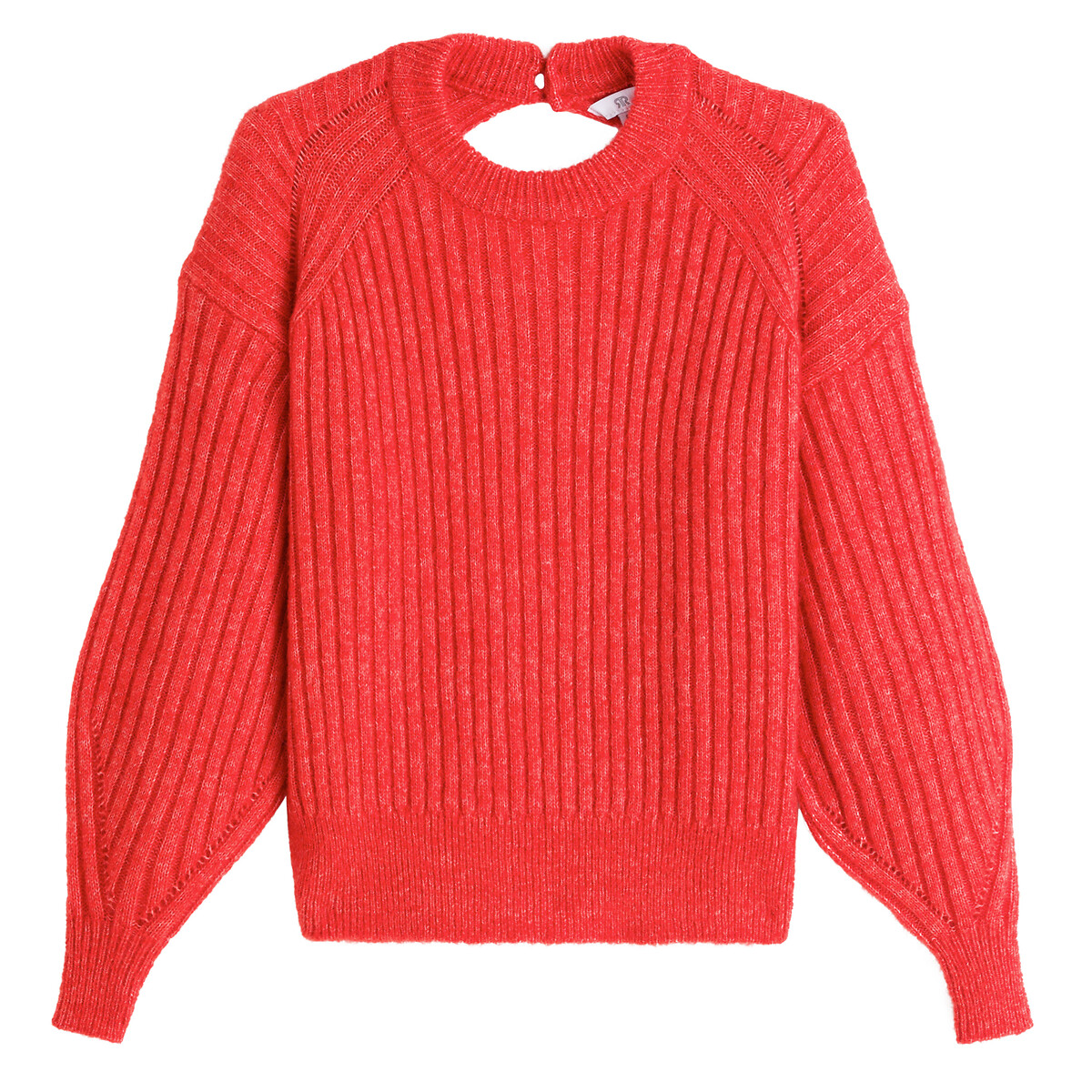 Пуловер LaRedoute С круглым вырезом из смешанного шерстяного трикотажа L красный, размер L - фото 5