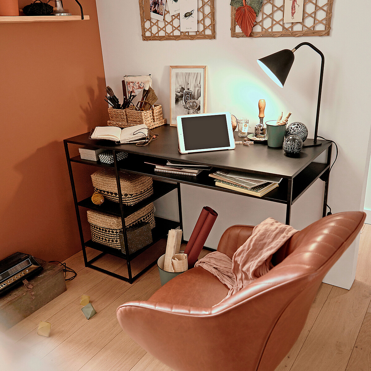 Кресло La Redoute Офисное вращающееся Hiba единый размер каштановый - фото 3